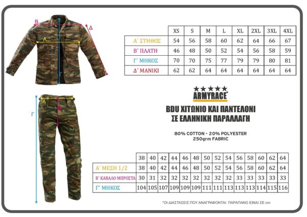 BDU CAMO RIP-STOP ΧΙΤΩΝΙΟ