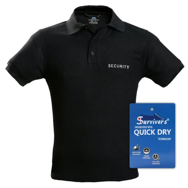 Μπλουζάκι Polo Quick Dry με κέντημα Survivors μονόχρωμο S-XXL Security