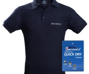 Μπλουζάκι Polo Quick Dry με κέντημα Survivors μονόχρωμο S-XXL Security