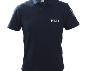 Μπλουζάκι Πόλο βαμβακερό κοντομάνικο με κέντημα Αστυνομίας