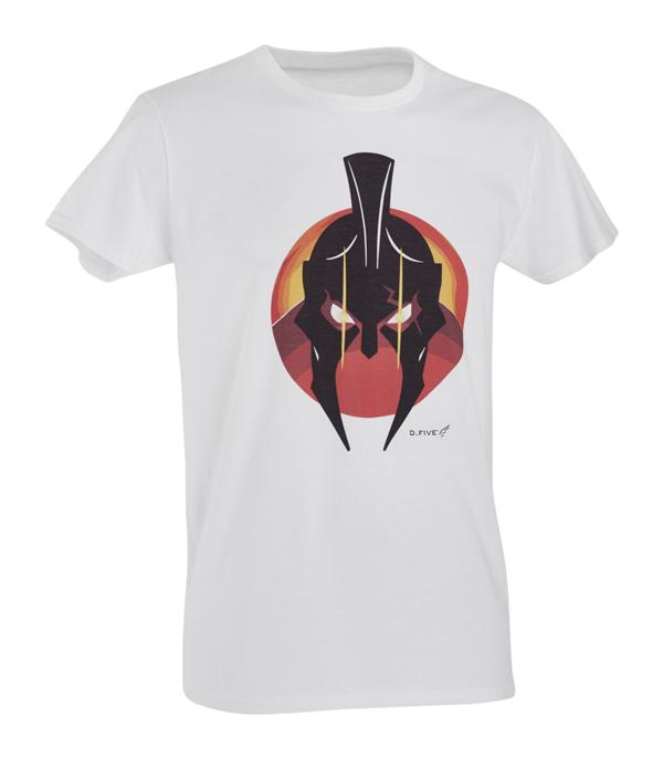 D.FIVE T-SHIRT WITH SKULL AND SPARTAN HELMET