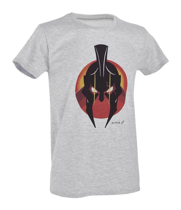 D.FIVE T-SHIRT WITH SKULL AND SPARTAN HELMET