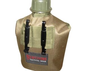 Παγούρι στρατιωτικό πλαστικό μονόχρωμο με κάλυμμα