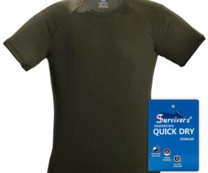 Μπλουζάκι Τ-Shirt Quick Dry Survivors μονόχρωμο Λαδί