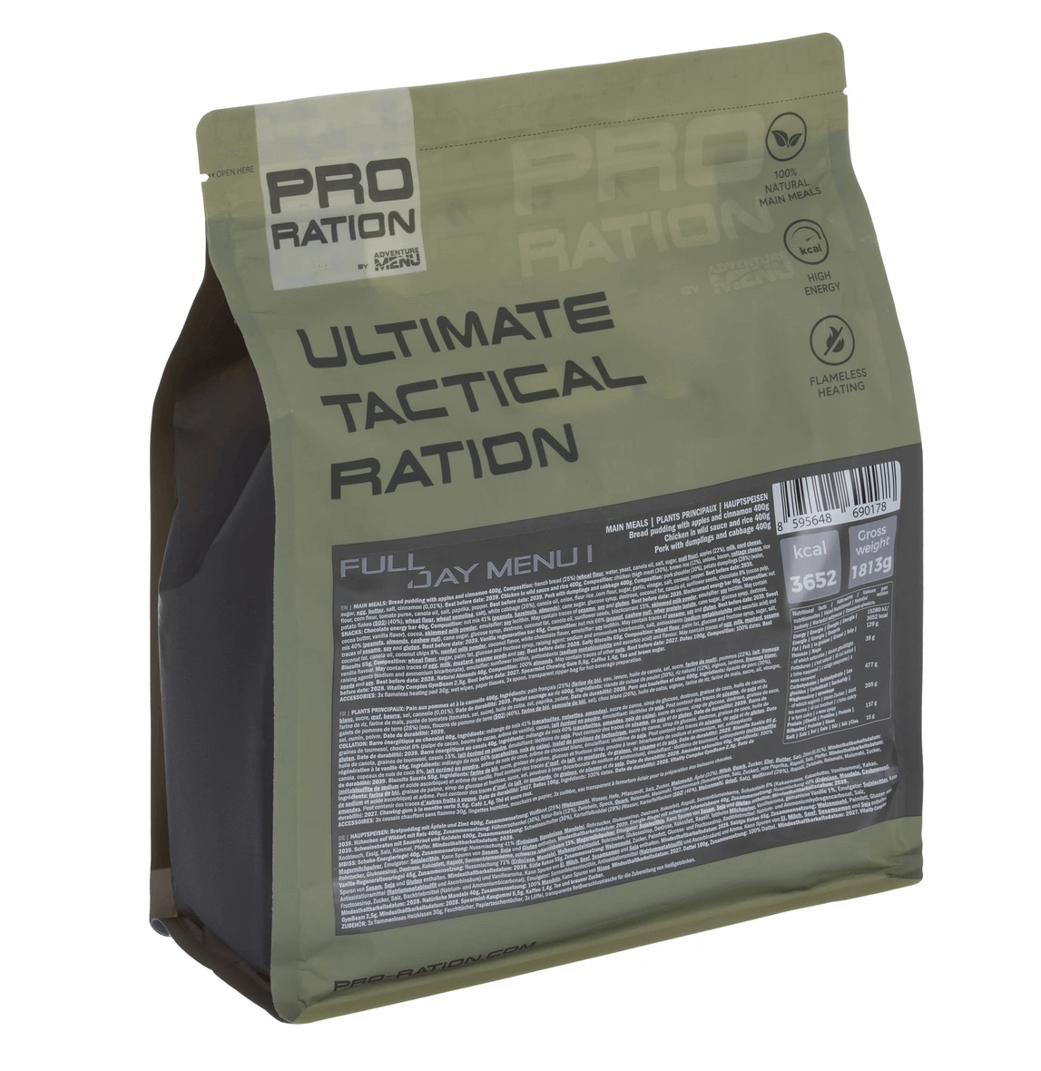 Pro Ration Ultimate tactical ration Full-Day Menu 1