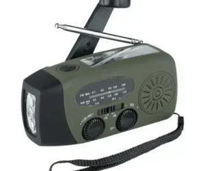 Ραδιόφωνο με Φακό, Δυναμό, Ηλιακό Πάνελ και Powerbank Χακί