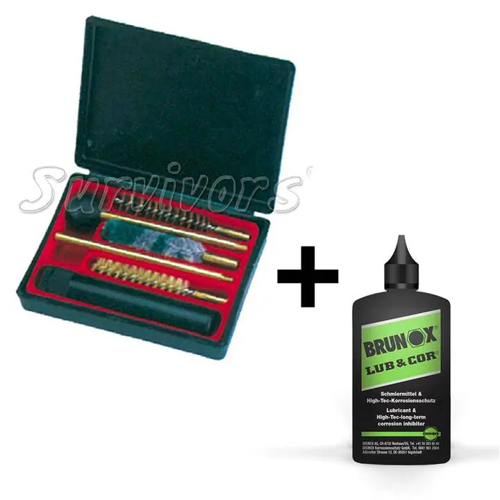 Σετ καθαρισμού πιστολιού μαζί με Lub and Core Λάδι όπλου Brunox 100ml