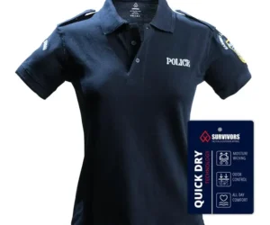 Μπλουζάκι Γυναικείο Polo Quick Dry Survivors με κέντημα Αστυνομίας Μπλε